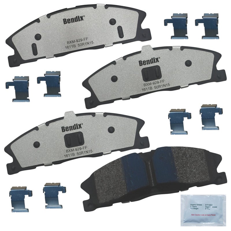 Bendix Fleet Metlok MKD1611BFM Semi-Metallic Front Brake Pads for Ford Flex 2015-2013,Police Interceptor Sedan 2017-2013,Police Interceptor Utility 2015-2013,Lincoln MKS 2013,MKS 2015,MKT 2015-2013 - Image 1